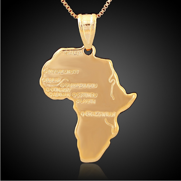 Necklace Map Pendant African Map