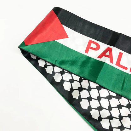 Satin Palestinian Flag Scarf - 14x130cm