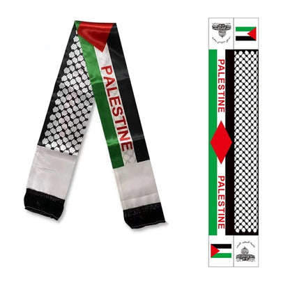 Satin Palestinian Flag Scarf - 14x130cm
