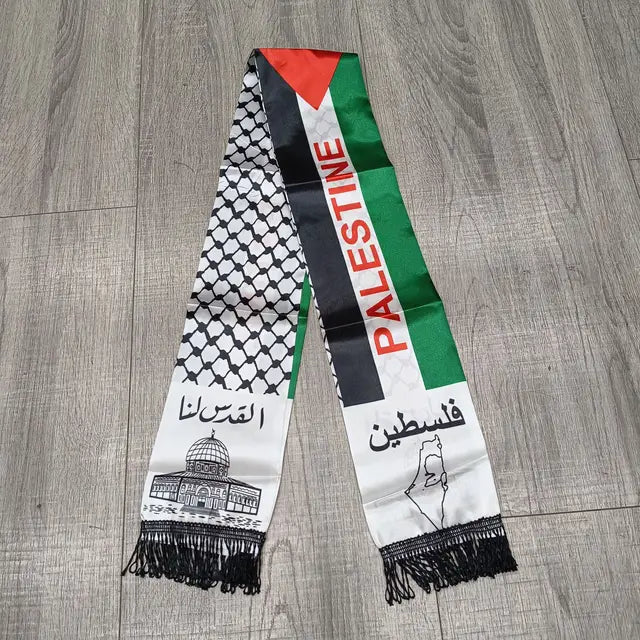 Satin Palestinian Flag Scarf - 14x130cm