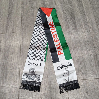 Satin Palestinian Flag Scarf - 14x130cm